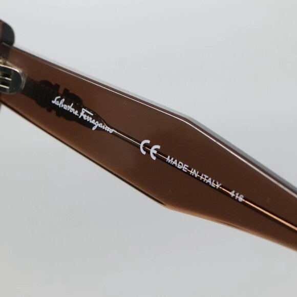 Salvatore Ferragamo Gancini Sunglasses plastic Brown Auth - Picture 10 of 15